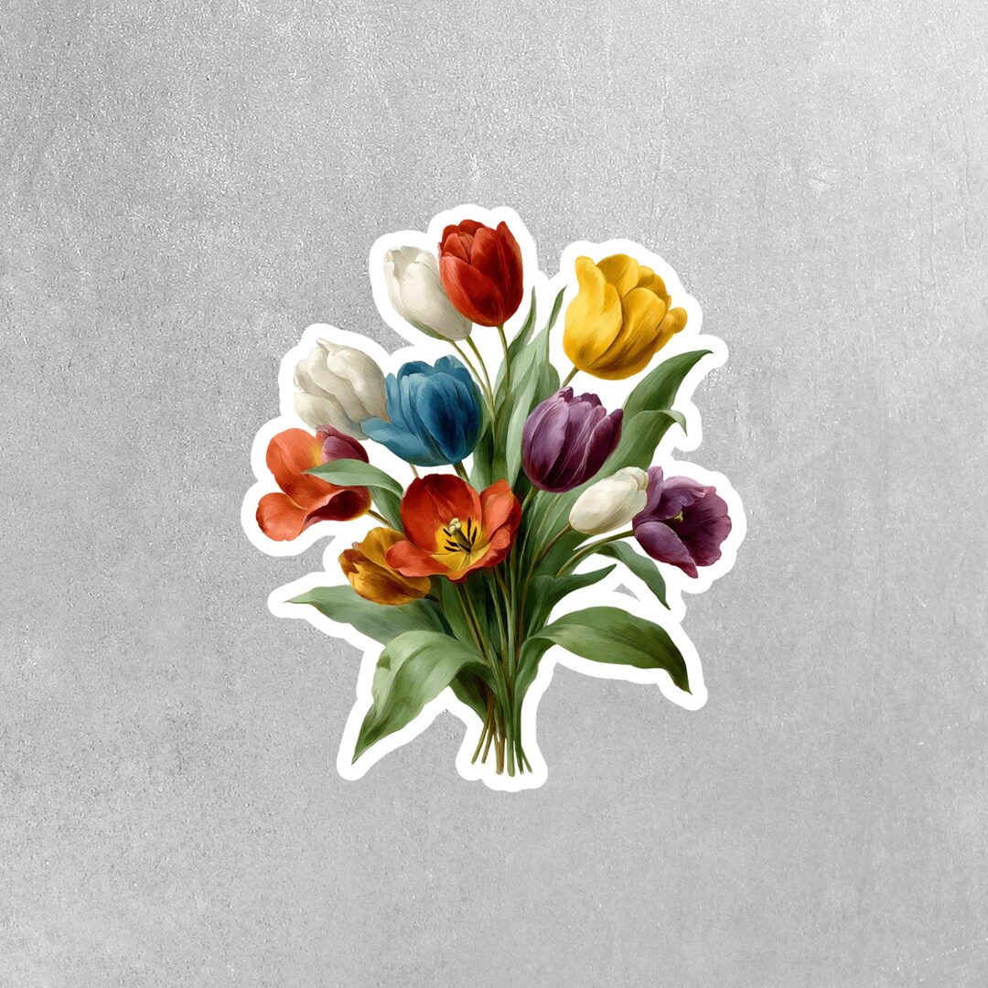 Tulips Sticker | Tulips Sticker | Flower Stickers | Bouquet of Tulips ...
