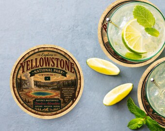 Yellowstone National Park Ceramic Coaster – 4" Round