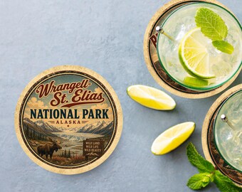 Wrangell–St. Elias National Park Ceramic Coaster – 4" Round