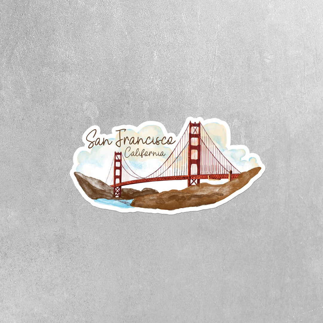 San Francisco Sticker, Golden Gate Bridge Sticker, California Stickers ...