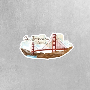 San Francisco Sticker, Golden Gate Bridge Sticker, California Stickers, San Francisco Decal