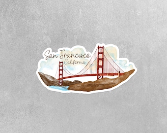 San Francisco Sticker, Golden Gate Bridge Sticker, California Stickers, San Francisco Decal