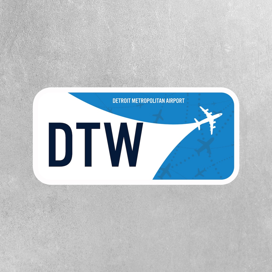 DTW Airport Code Sticker | IATA Code Stickers | Detroit Metropolitan ...