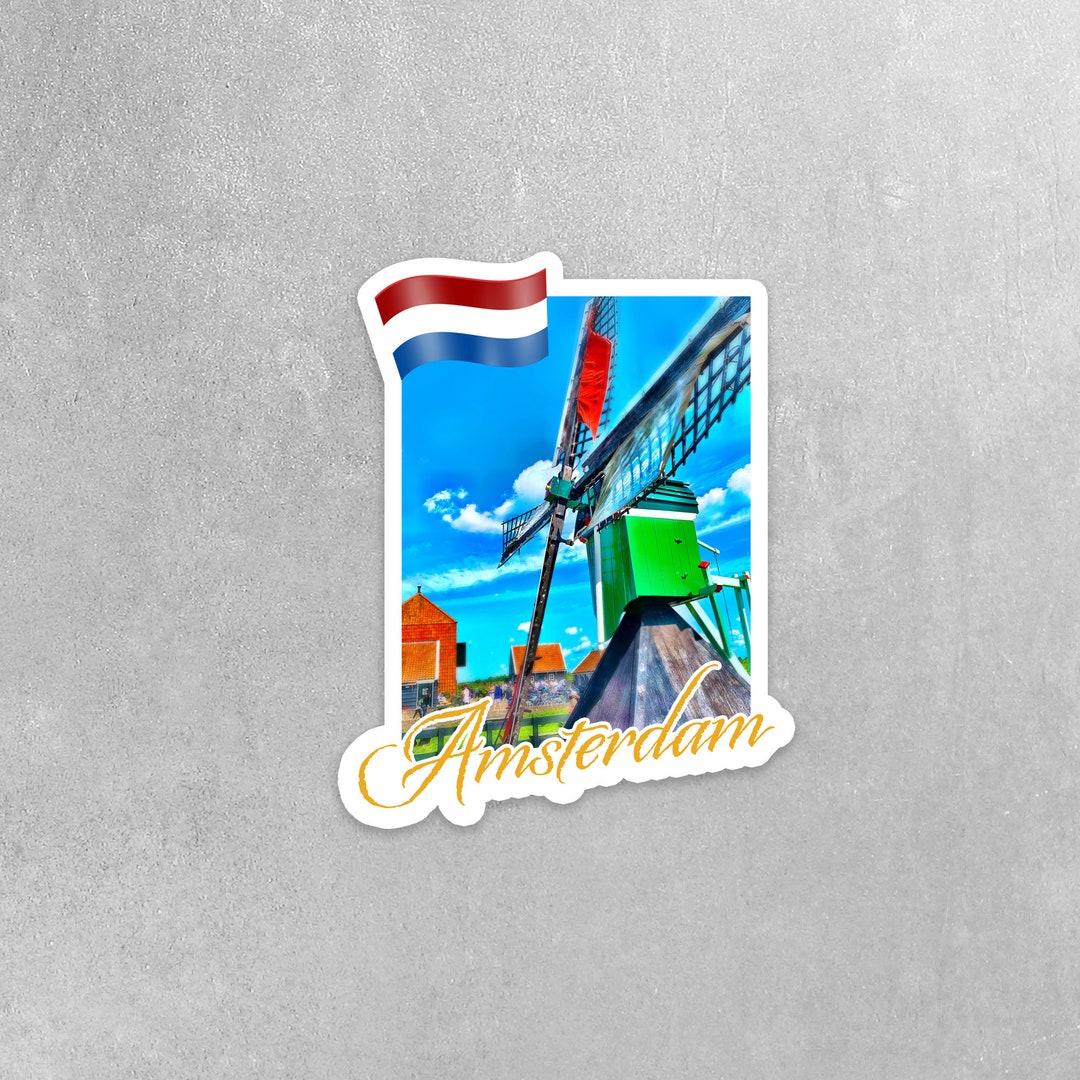 Amsterdam Sticker | Amsterdam Windmill Sticker | the Netherlands ...