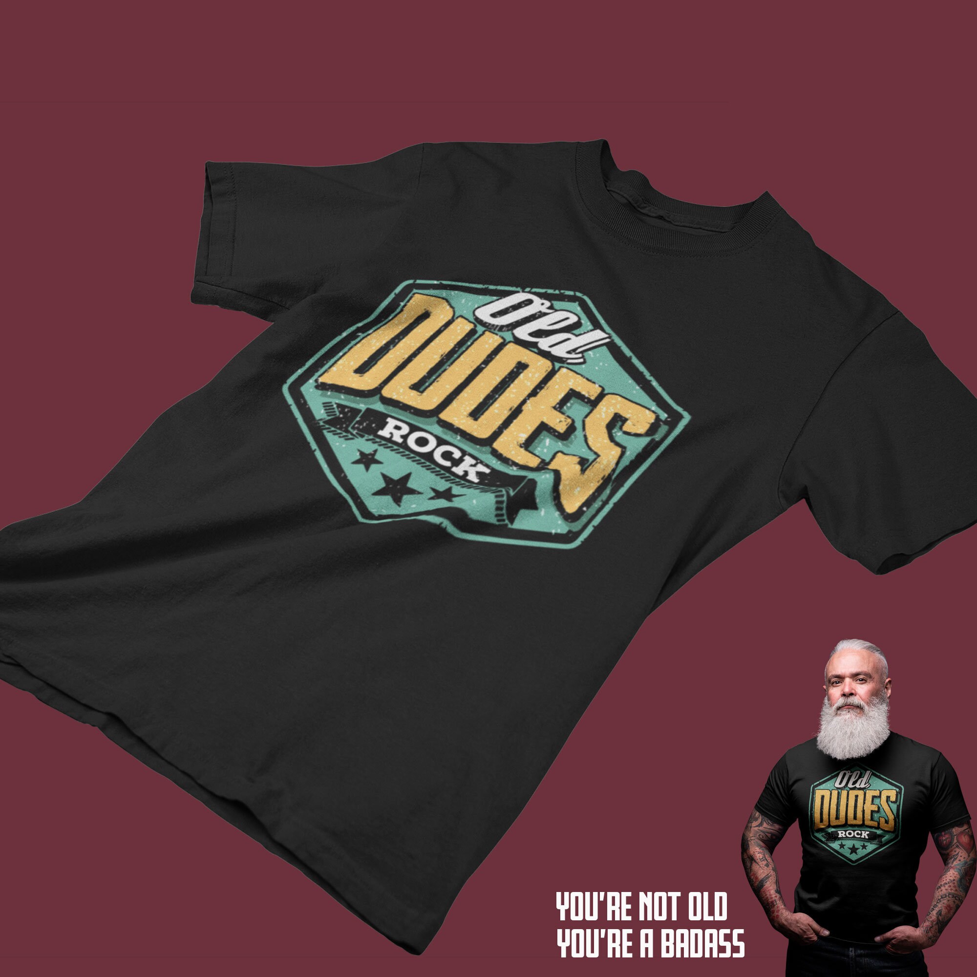 Old Dudes Rock T-shirt Cool Old Dude 