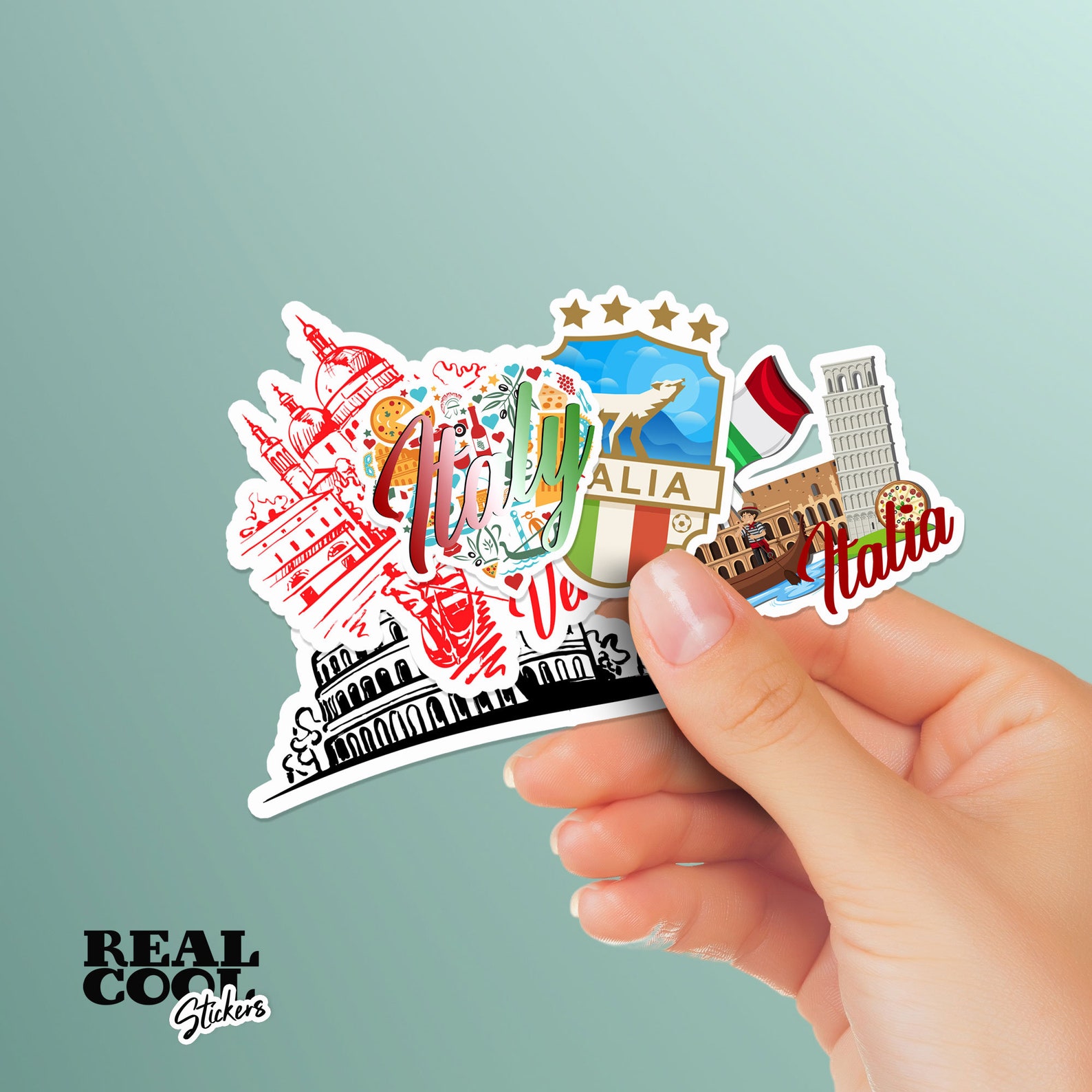 Italy Stickers 5 Pack Italy Sticker Italia Stickers Etsy