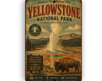 Yellowstone National Park Sign - Aluminum Sign - National Park Collection