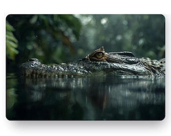 Alligator Metal Print Sign, Wildlife Wall Art, Rustic Cabin Decor, Florida Gator Aluminum Sign, Outdoor Lodge Wall Hanging