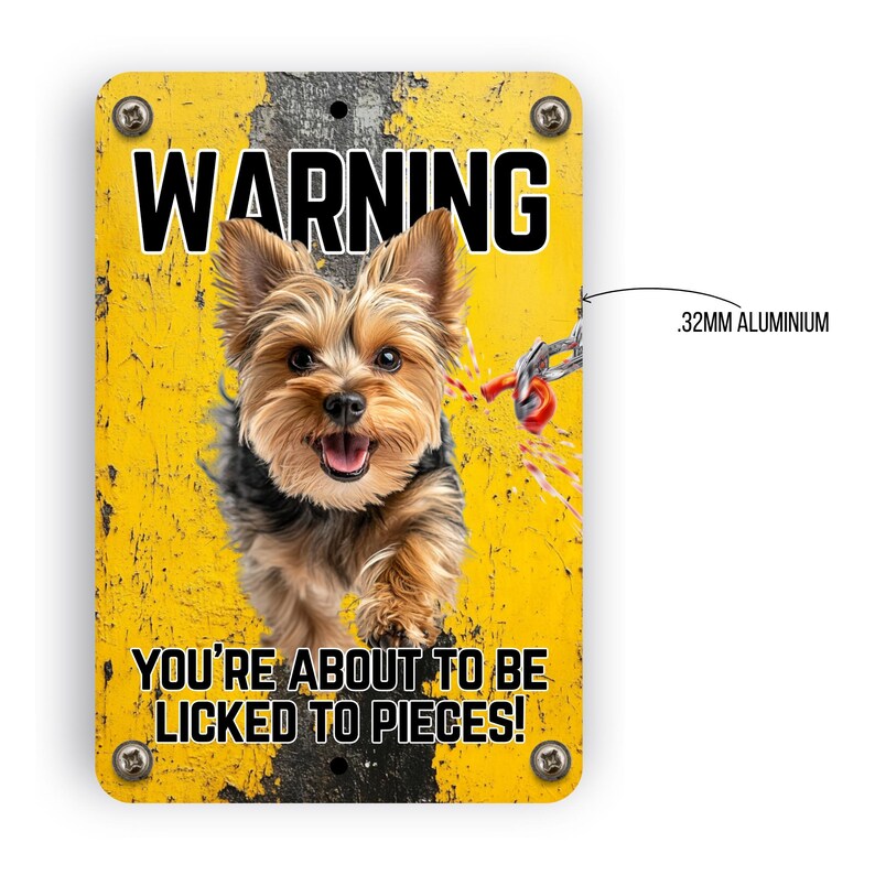 Yorkie Sign | Funny Dog Warning Sign | Yorkshire Terrier Gift - Etsy