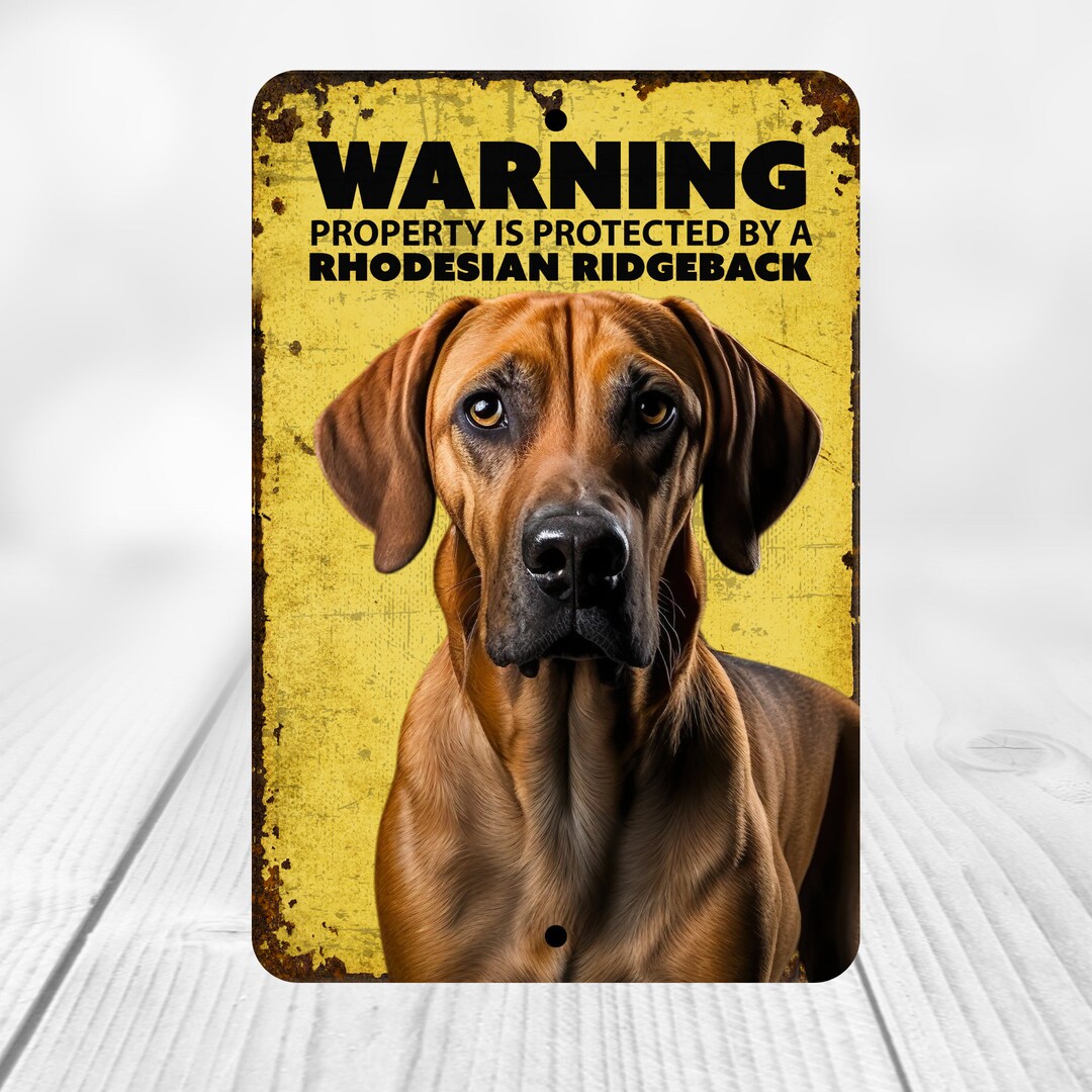 Rhodesian Ridgeback Sign Dog Warning Sign Rhodesian Ridgeback