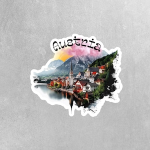 Austria Sticker | Austria Travel Decal | Austria Water Bottle Sticker