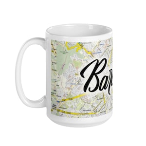 Barcelona Stadtplan Tasse | Barcelona Kaffeetasse | Spanien Tasse