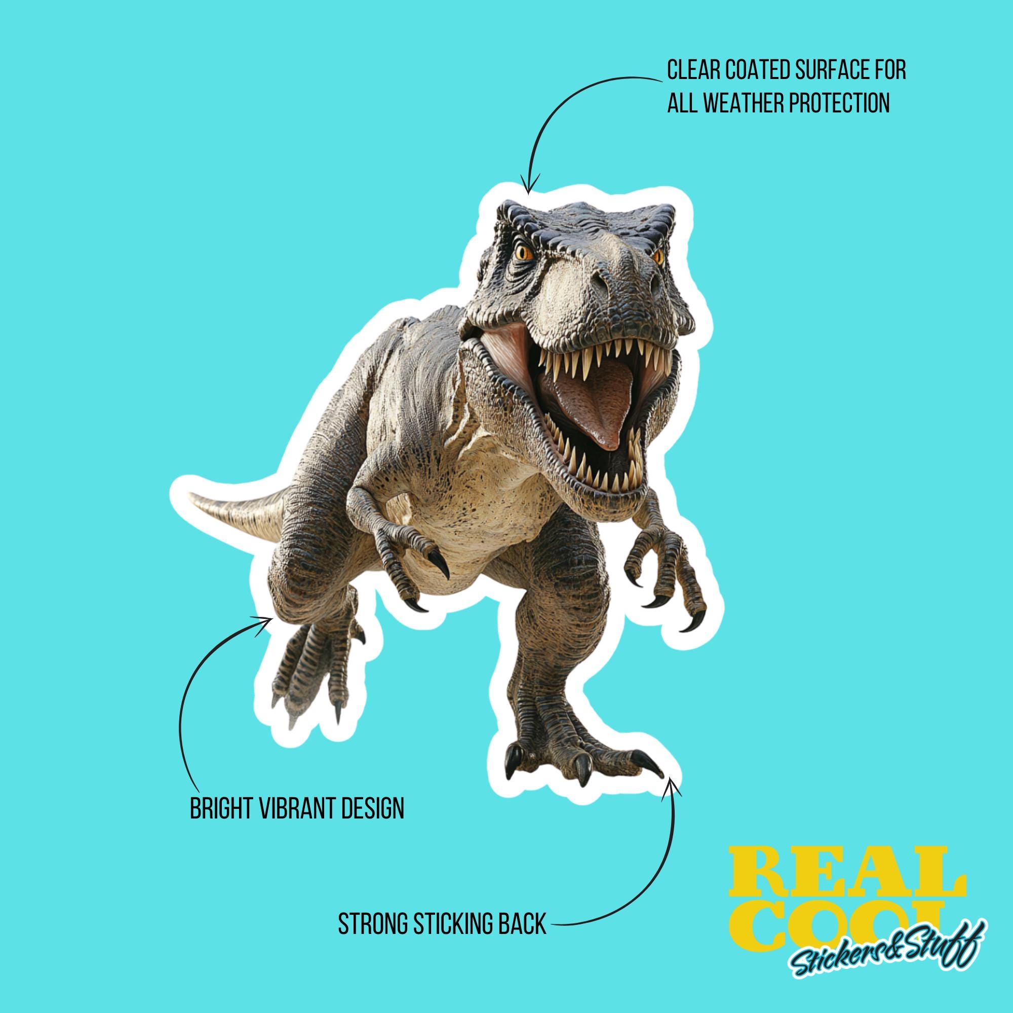 T Rex Ranch Sticker Tyrannosaurus Sticker | T-rex Decal | Dinosaur Water Bottle Sticker - Etsy