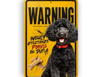 Pudel Pischa Schild - Liebevoller Hund Warnung, Aluminiumwanddekor