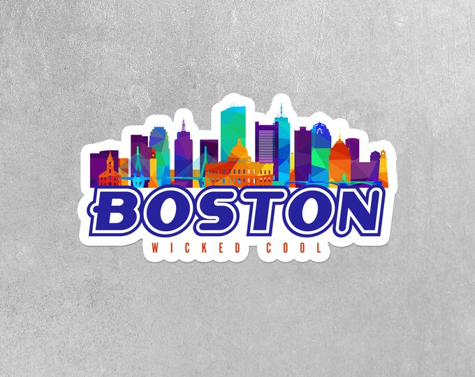 Boston Sticker | Wicked Cool Boston Decal | Boston Stickers - Etsy