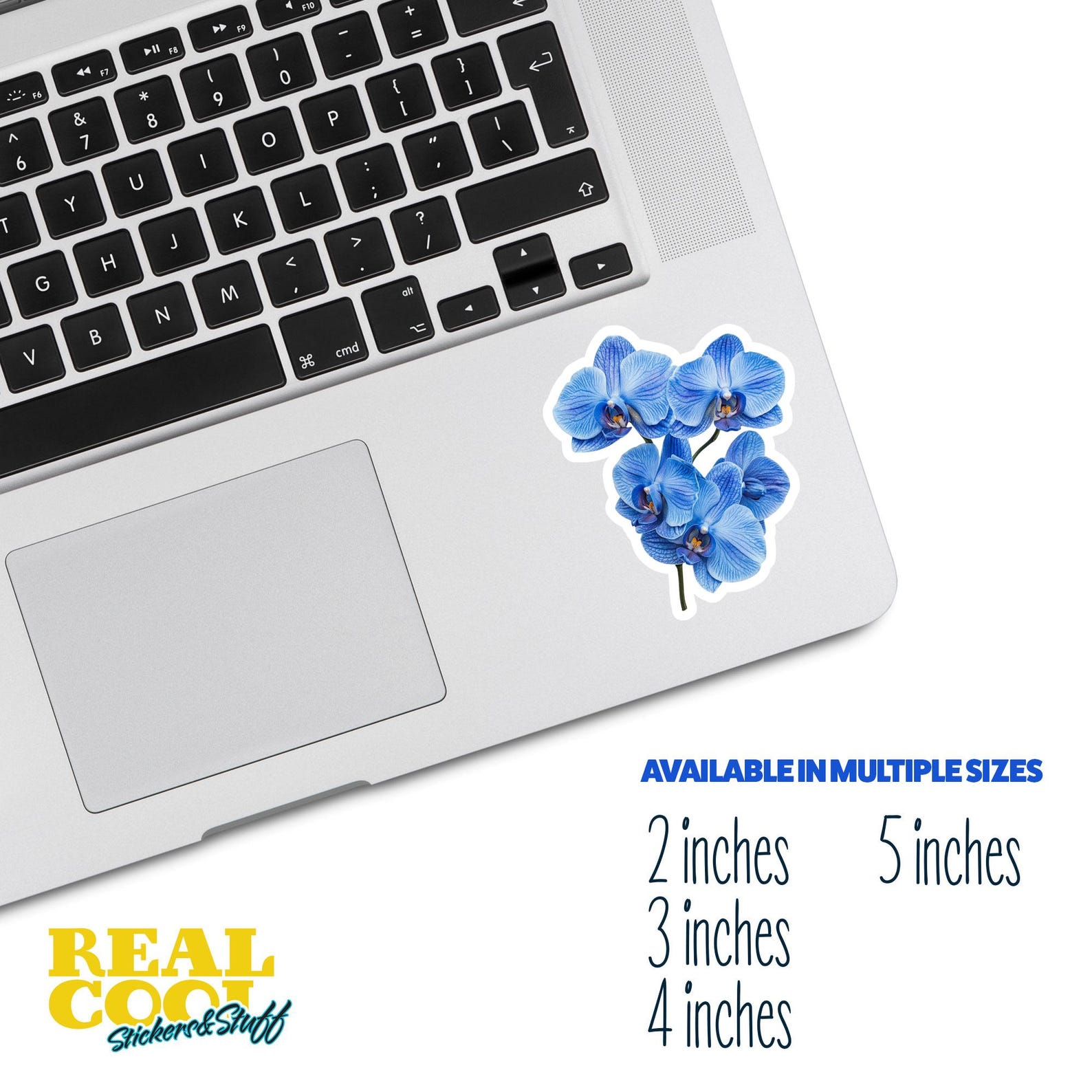 Orchid Flower Sticker | Blue Orchid Decal for Laptops, Water Bottles ...