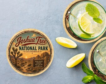 Joshua Tree National Park Ceramic Coaster – 4" Round
