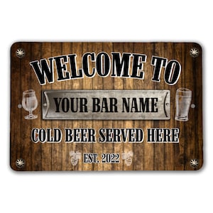 Personalized Bar Sign | Man Cave Sign | Bar Signs | Garage Sign
