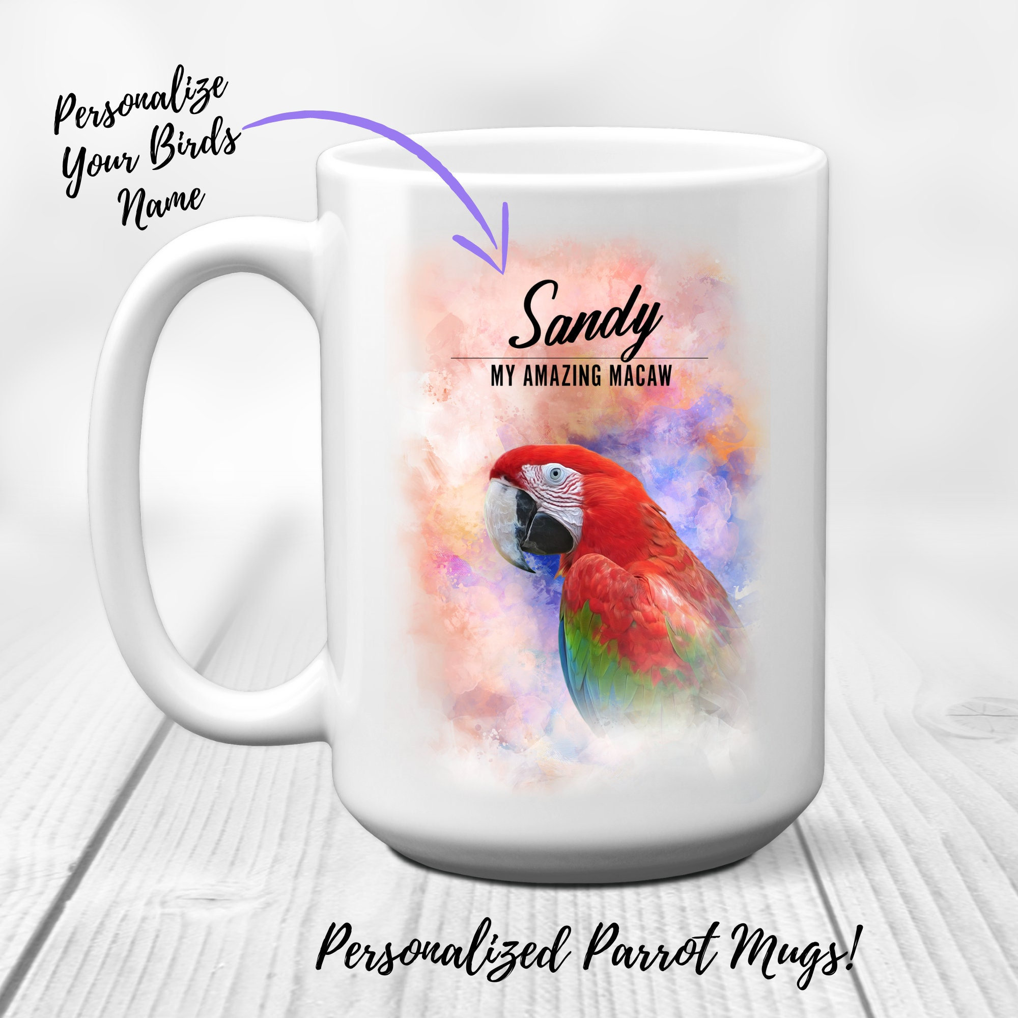 Personalized Scarlet Macaw Mug | Custom Scarlet Macaw Mug