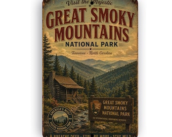 Great Smoky Mountain National Park Sign - Aluminum Sign - National Park Collection