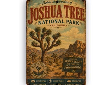 Joshua Tree National Park Sign – Vintage California Desert Adventure Metal Art