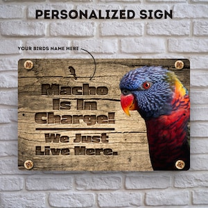 Personalisierte Regenbogen Lorikeet Zeichen | Rustikales Schild aus Holz Fügen Sie Ihren Regenbogen-Lorikeet-Namen hinzu | Lori Mama Geschenk | Regenbogen Lorikeet Papa Geschenk