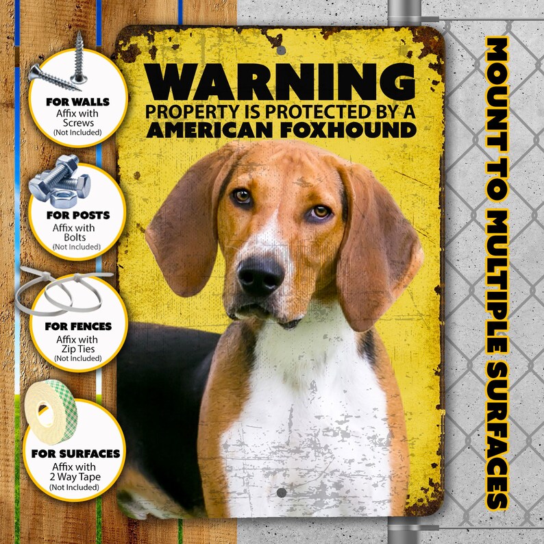 Warning American Foxhound Sign Dog Warning Sign American Foxhound Sign image 3