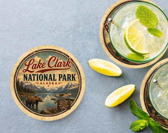 Lake Clark National Park Ceramic Coaster – 4" Round