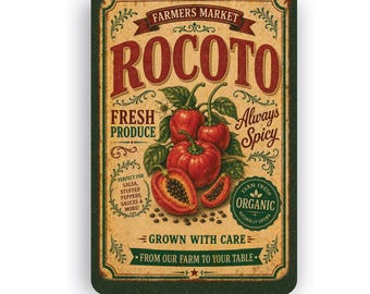 Botanical Rocoto Wall Sign | Vintage Nature Garden Art | Farmhouse Cottagecore Decor | Aluminum Metal Sign | Rustic Kitchen Gift