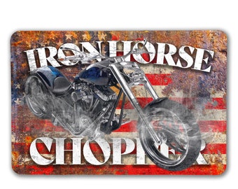 Chopper Sign | Iron Horse Chopper Sign | Man Cave Signs | Motorcycle Signs