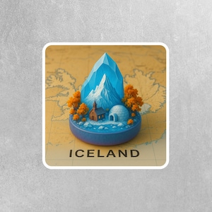 Iceland Sticker | Iceland Travel Decal | Iceland Water Bottle Sticker