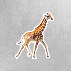 Giraffe Sticker - Cute Animal Decal for Water Bottle, Playful Giraffe Sticker, Gifts for Animal Lovers