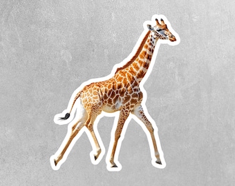 Pegatina de jirafa: bonita calcomanía de animal para botella de agua, divertida pegatina de jirafa, regalos para amantes de los animales