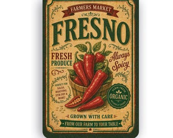 Botanical Fresno Wall Sign | Vintage Nature Garden Art | Farmhouse Cottagecore Decor | Aluminum Metal Sign | Rustic Kitchen Gift