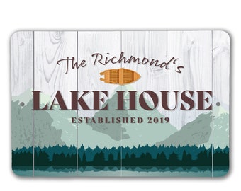 Custom Name Lake House Sign | Aluminum Lake House Signs | Your Name Lake House Sign