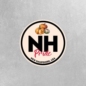 New Hampshire Pride Sticker - New Hampshire State Abbreviation Decal for Car, Laptop & Water Bottle | Perfect New Hampshire Gift Souvenir