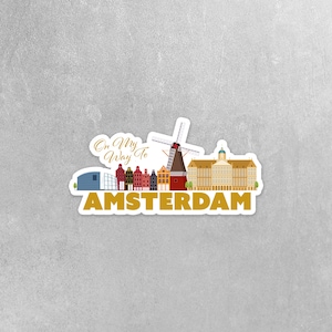 Amsterdam Sticker | On My Way To Amsterdam Sticker | The Netherlands Sticker | Holland Decal