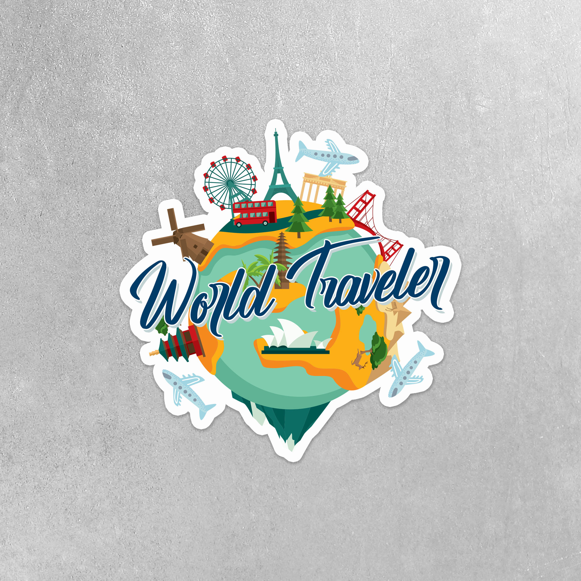 World Traveler Sticker | Travel the World Sticker | Travel Decals