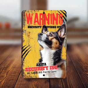 Akita Security Sign | Dog Warning Sign | Akita Sign
