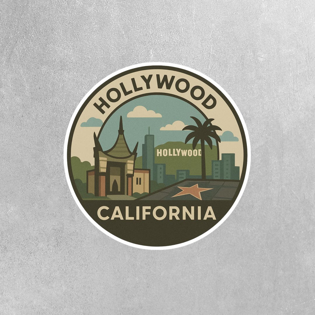Hollywood Sticker | Hollywood Travel Decal | Hollywood California ...