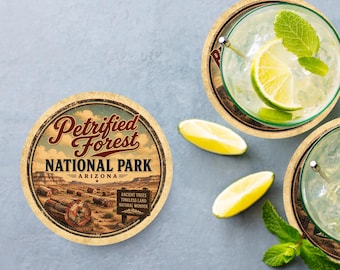 Petrified Forest National Park Ceramic Coaster – 4" Round