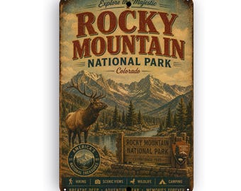 Rocky Mountain National Park Sign - Aluminum Sign - National Park Collection