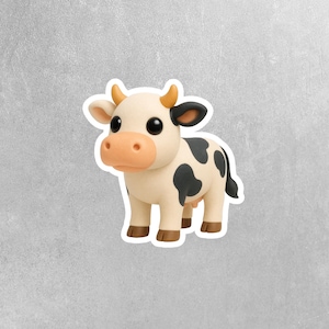 Cow Sticker | Cartoon Cow Sticker | Cow Decal