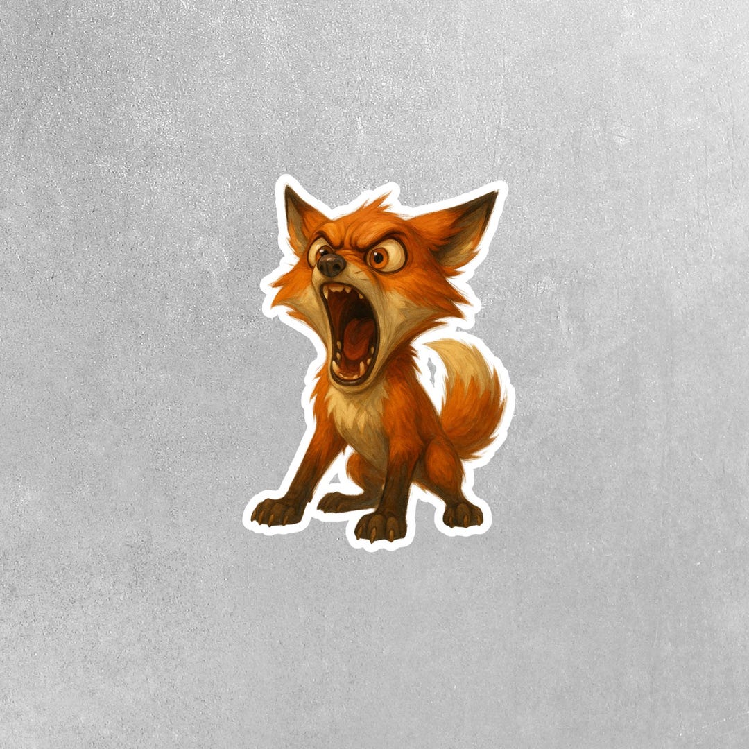 Stupidfox Sticker Fox Sticker | Crazy Fox Sticker | Fox Decal - Etsy