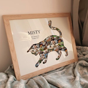 Presentes para a perda de um gato, presente de condolências para gatos, perda de um gato de estimação, presente em memória de um gato, moldura para a perda de um gato, lembrança de um gato, funeral de um gato, presente de colagem de fotos de um gato
