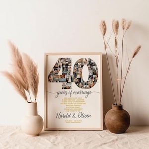40th Anniversary Gift for Wife, 40th Wedding Anniversary Gift for husband, 40 years of marriage gift for him, 40 years together gift for her
