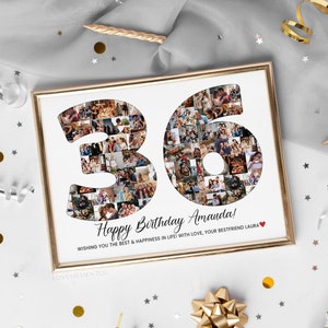 36.Geburtstagsgeschenk für Ihn Sie, 36. Geburtstag Fotocollage, 36. Geburtstag Karte Party svg druckbare Einladung, 36 Jahre Geburtstag Thema Ideen