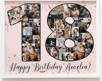 18th Birthday Gift Girl Boy, 18 years old birthday invitation card decoration shirt banner, Happy 18th Birthday daughter son, Custom Gift