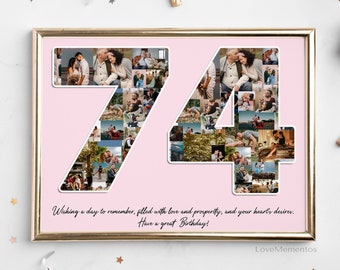Biglietto d'auguri stampabile per il 74° compleanno, biglietto d'auguri per il 74° compleanno di nonna, nonno, zio, zia mamma, papà, auguri di compleanno per cane carino 74 anni - Italia
