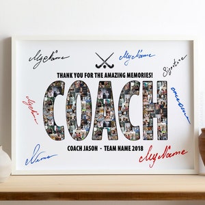 Hockey Coach Gift, Personalized Gift for Hockey Coach from Hockey Team Players, Field Hockey Coach Gift, Custom Ice Hockey Coach Photo Gift